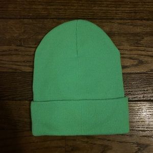Neon green beanie